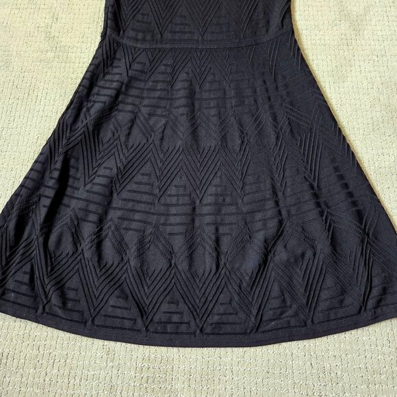 Talbots Dress 1X Black Knit Geometric Textured Classic Career Work Minimalist - Picture 7 of 9